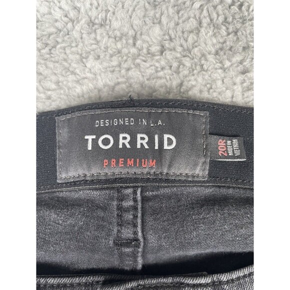 TORRID PREMIUM Sky High Skinny Stretch Black Denim Ankle Jeans Plus Sz 20R - Picture 3 of 7